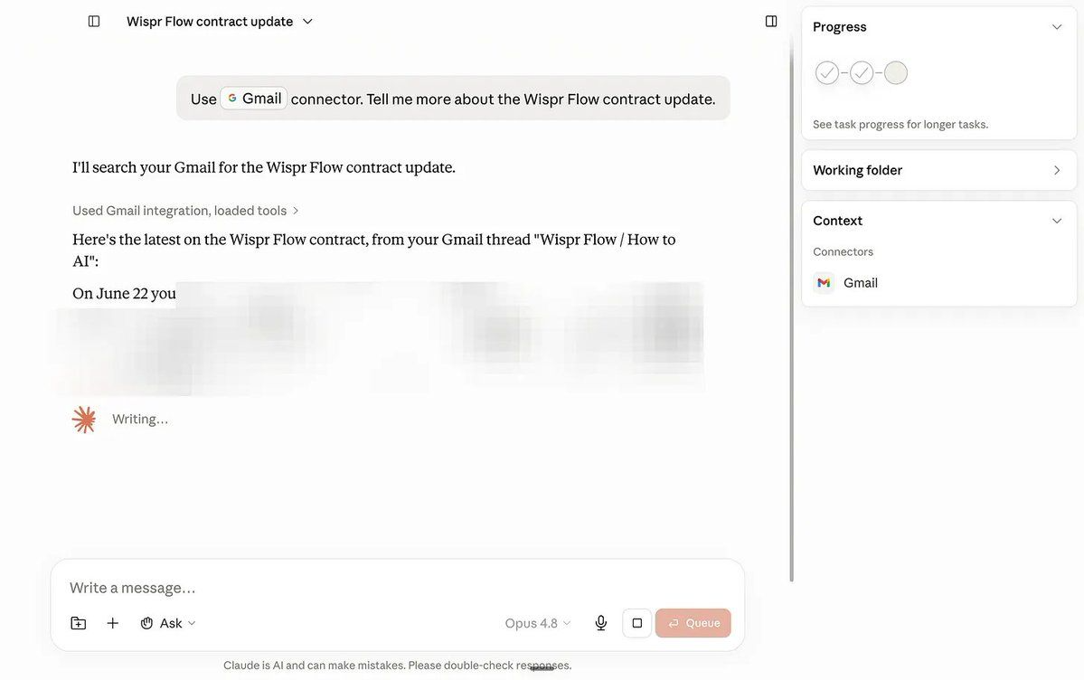 在 Cowork 中连接 Gmail